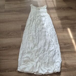 Easton Pearson Elegant White Linen Maxi Dress 4